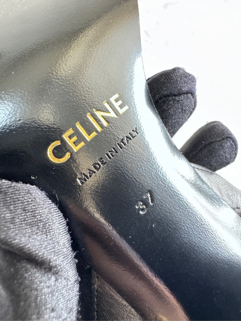 Celine | Gold Buckle Block Heels Size 7 | Excellent Condition | EU37 （US7） - Picture 7 of 9